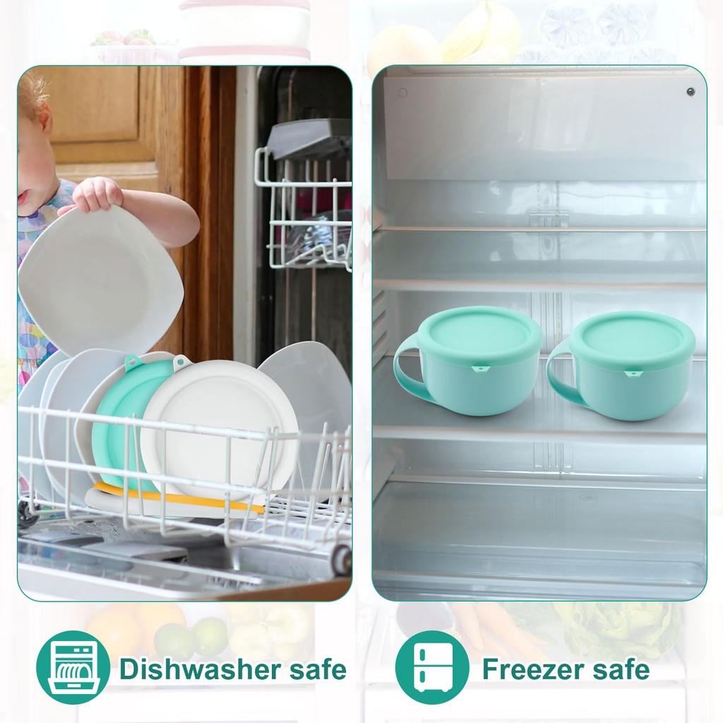 2pcs Silicone Lid for Dash My Mug Ice Cream Maker, 5.9in BPA-Free Replacement Lids Leakproof Storage Covers Dishwasher Safe for Yogurt Food Ice Cream
