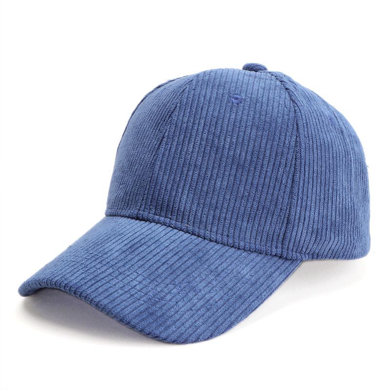 Șapcă de baseball unisex versatilă în stil coreean din catifea corduroy - Modă toamnă/iarnă, vârf dur solid cu cozoroc scurt, casual cu cozoroc curbat