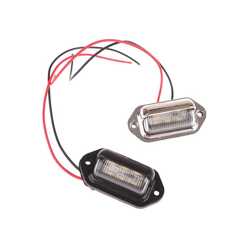 2Pcs 6Led Truck License Plate Light Car Truck Bus Trailer Tail Lamp Side Bulb 12-24V Motorcycle Signal Light Car Accessories
