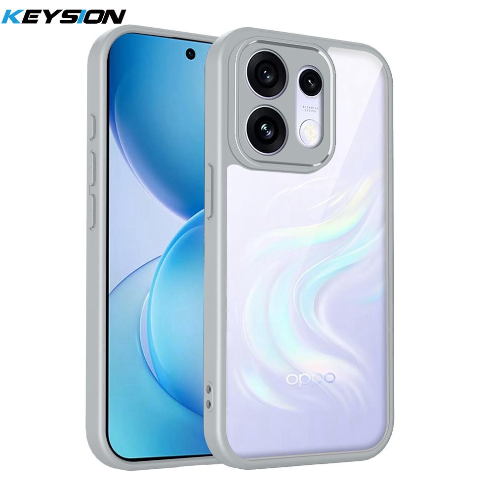 KEYSION Transparent Phone Case for OPPO Reno16 Pro 5G Soft Silicone+PC HD Clear Shockproof Phone Back Cover for OPPO Reno16 F 5G