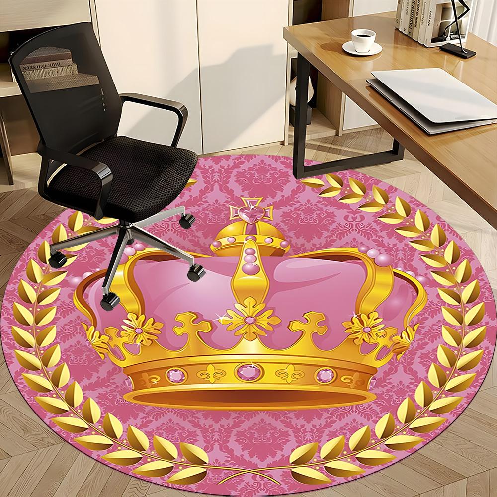 1pc Crown, Royal Chair Carpet for Office - Durable, Ideal for Chair Mats, Stylish & Functional Decorative Rug yy260130056