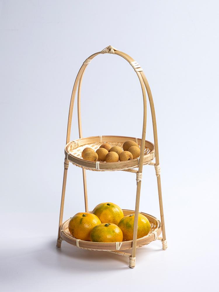 Kreativer Bambus-Webkorb: Kleines Tablett mit Griff für Tee, Snacks oder Gebäck