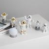 3Pc Astronaut Decor Action Figures and Moon Home Decor Resin Astronaut Statue Room Office Desktop Decoration Presents Boy Gift
