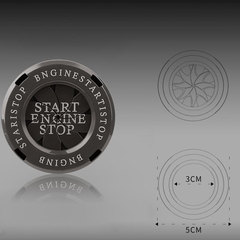 Universal Car Motorcycle Engine Start Stop Button Cover Auto Ignition Switch Rotatable Protection Cap Decor Decal Car Accessory