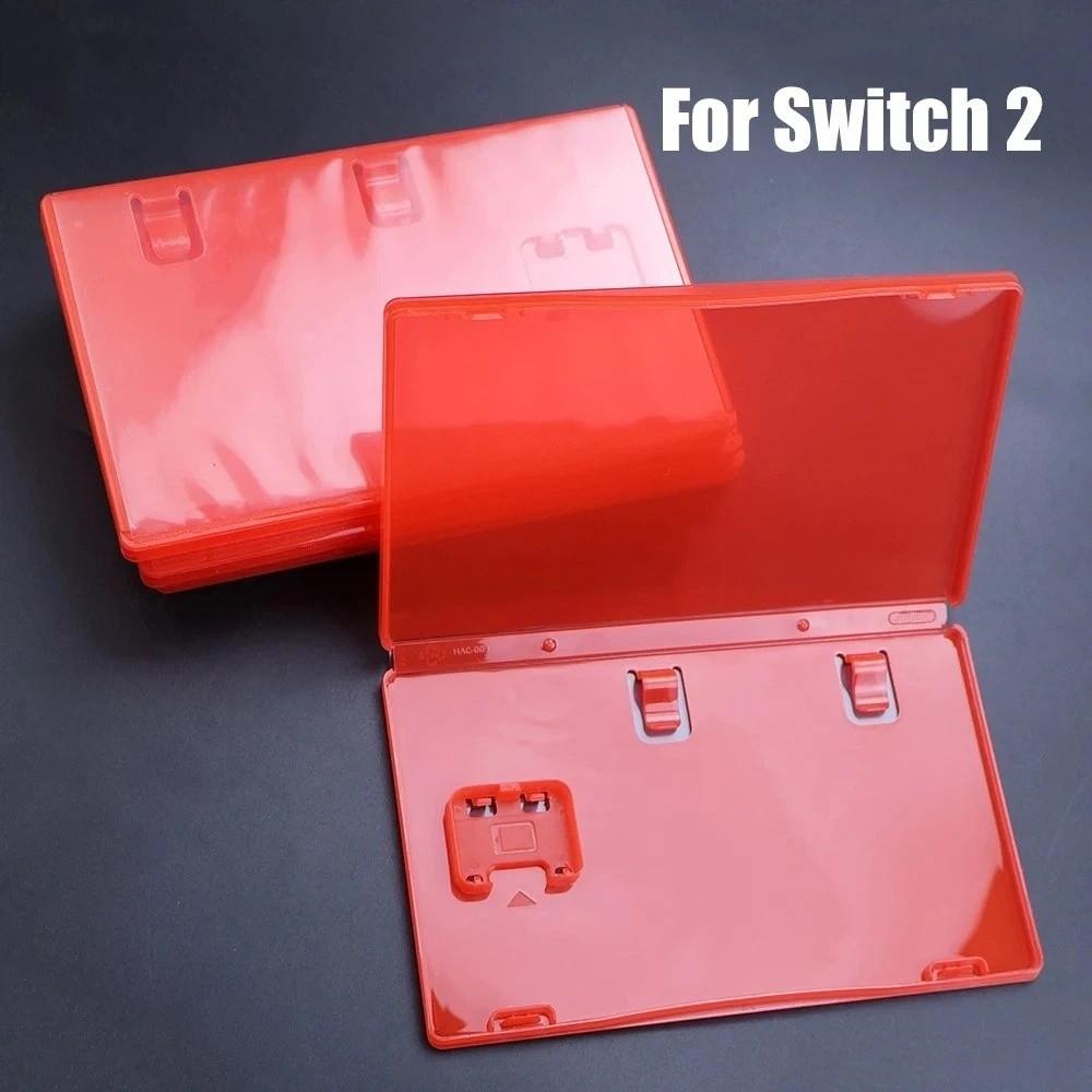 Transparent Game Card Box Red with Book Holder Storage Case Box Plastic Cartridge Holder Shell for Switch 2 For Inserted Cover