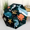 1pc Ocean Creatures Automatic Folding Umbrella, 8-Rib Durable Iron Frame, Compact Travel Umbrella for Women & Men 013