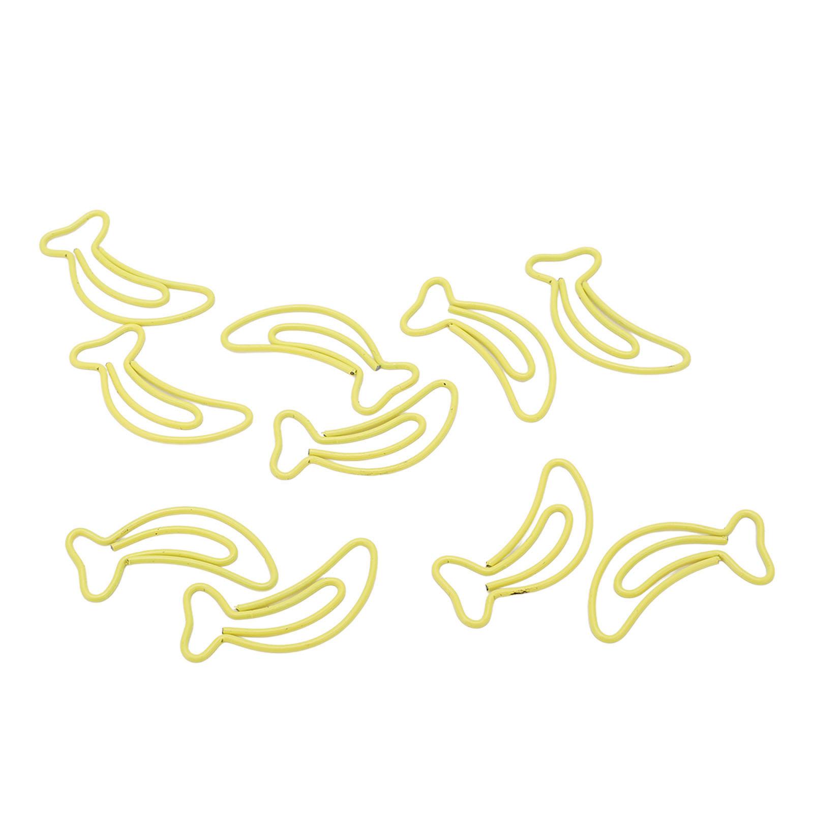

100 шт. скрепок для бумаги, портативные мини-симпатичные скрепки в форме банана, нержавеющие, гальванизированные, металлические, офисные