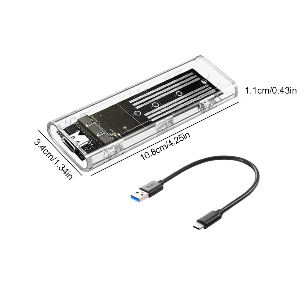 

Корпус для внешнего SSD M.2 NGFF SATA Type C USB 3.1, 10 Гбит/с, прозрачный, внешний адаптер SSD для 2230 2242 2260 2280