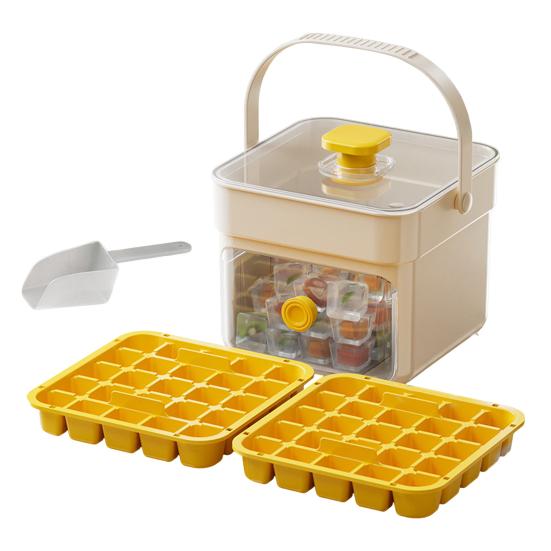Ice Cube Mold with Lids And Container Press-to-release Ice Tray Double Layer
