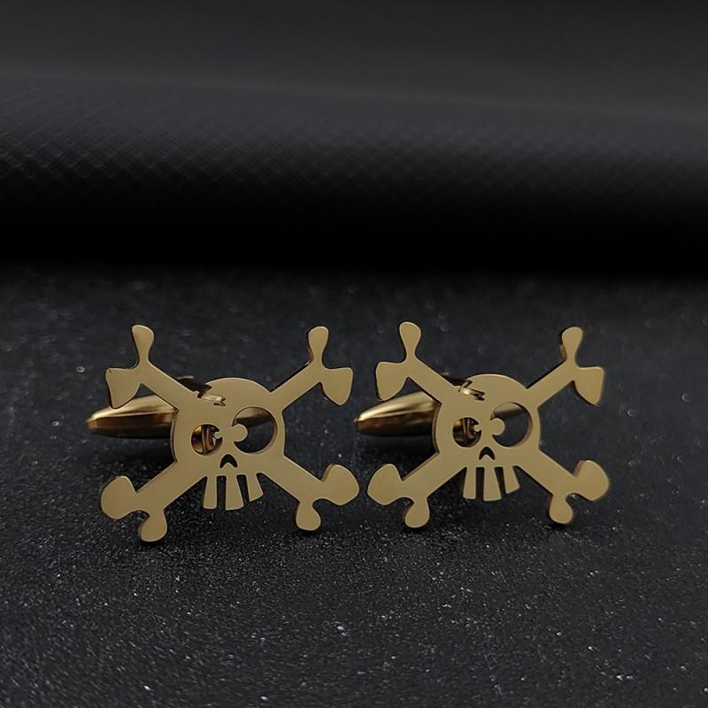 European American Halloween Personality Skull Funny Punk Style Men's Brooch Cufflinks Suit Dress Versatile