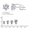 D Color 2CT  VVS1 EX Moissanite S925 Stud Earrings Round Cut Lab Diamond Platinum Plated Earrings for Women Wedding