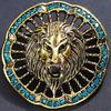 Men Crystal Lion Brooch Pin Rhinestone Animal Brooches Jewelry Gifts Party Lapel