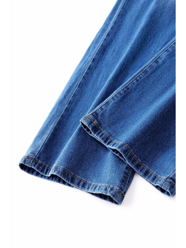 European & North American Women's Elastic Bell Bottom Fringe Jeans