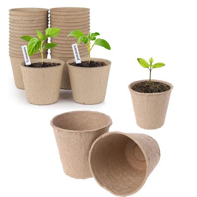 Disposable Plant Germination Pot with Drainage Holes, Biodegradable Pulp Seedling cup,Garden Plant Nursery Pots Seed Trays Set