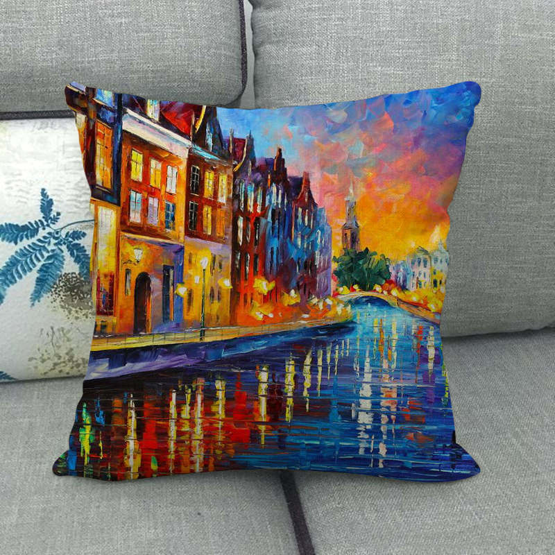 Painted Character Series Digital Printing Short Plush Pillow Covers Decorative For Car Sofa Office Cushion Cover Home Goods