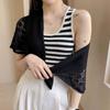 Solid Color Knot Scarves Cross Blouse Shoulder Fake Collar Vintage Knitted Hollow Shawl  Party