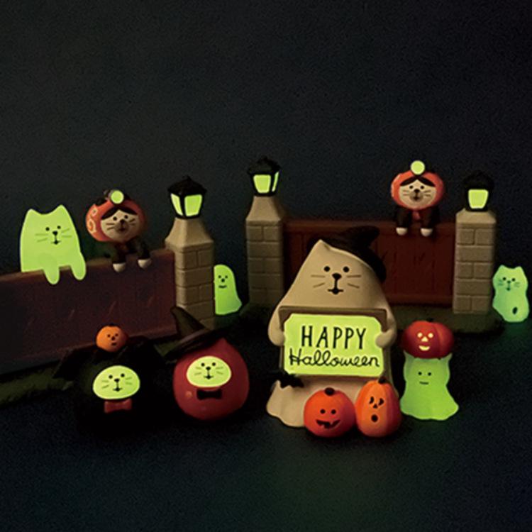 2025 Trendiges Halloween Japanische Katze Harzornament - DIY Cartoon Schreibtischdekoration