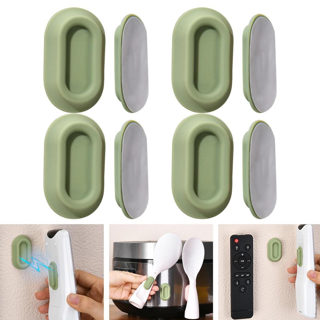 4 Pieces Remote Holder Wall Mounted, Easy to Install Sturdy Self Sticky TV Control Rack for