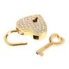 Mini Heart Archaize Padlocks With for Key Metal for Wish Lock Jewelry Box Diamonds Decorative Padlock for Lovers, Girls,
