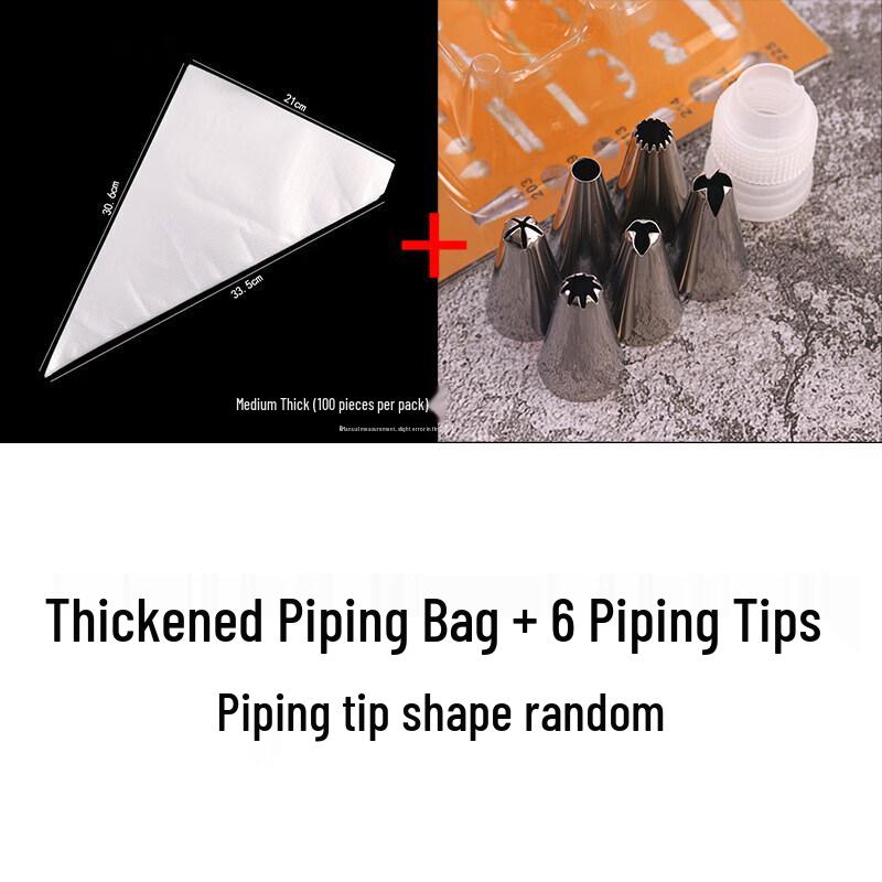 Thickened Disposable Piping Bag & Nozzle Baking Tool Set