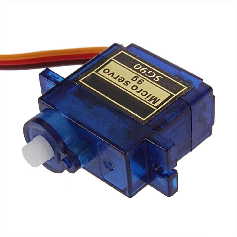 Micro Servo Motor 9G – 5 Pack – Blue Plastic – Compatible with Arduino, RC Helicopter, Plane, Boat, Robot