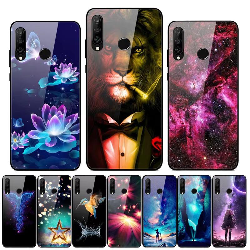 6.15"For Huawei Honor 20S Case Tempered Glass Print Back Cover Hard Case For Huawei Honor 20S MAR-LX1H Phone Case Honor20S 20 S