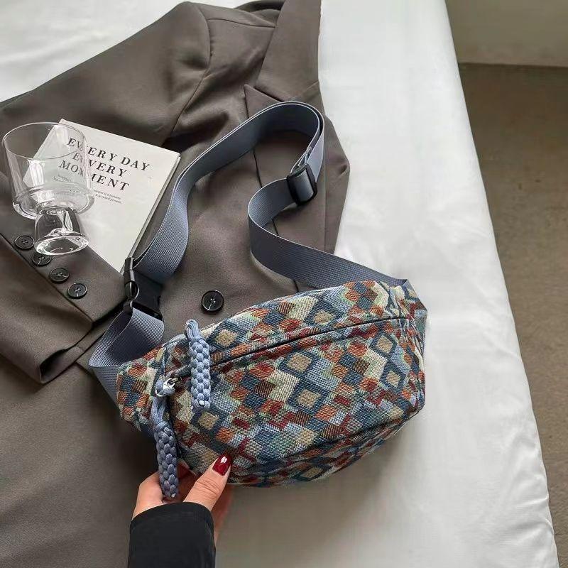 

Спортивная сумка на грудь для женщин в этническом стиле для ходьбы и бега, через плечо, мобильная поясная сумка синий