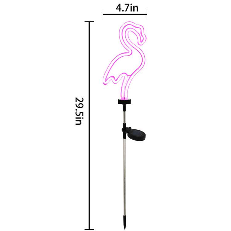 Outdoor Solar Flamingo Neon Light for Garden or Courtyard