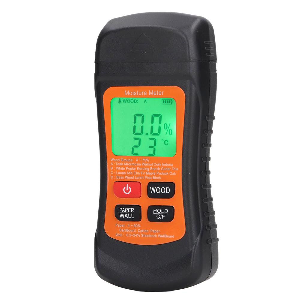 Holzfeuchtemessgerät LCD-Anzeige Handheld Multifunktional Doppelschutz Feuchtigkeitsmesser für