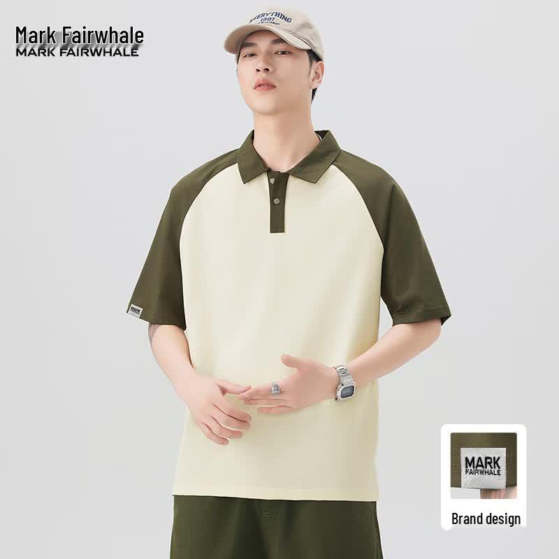 Mark Fairwhale Men's Ice Silk Color Block Polo Shirt