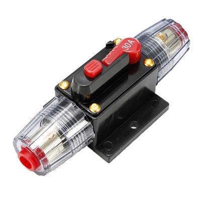 MagiDeal 12V-24V Inline Auto Circuit Breaker 30A Manual Reset Switch Car Audio Fuse Holder