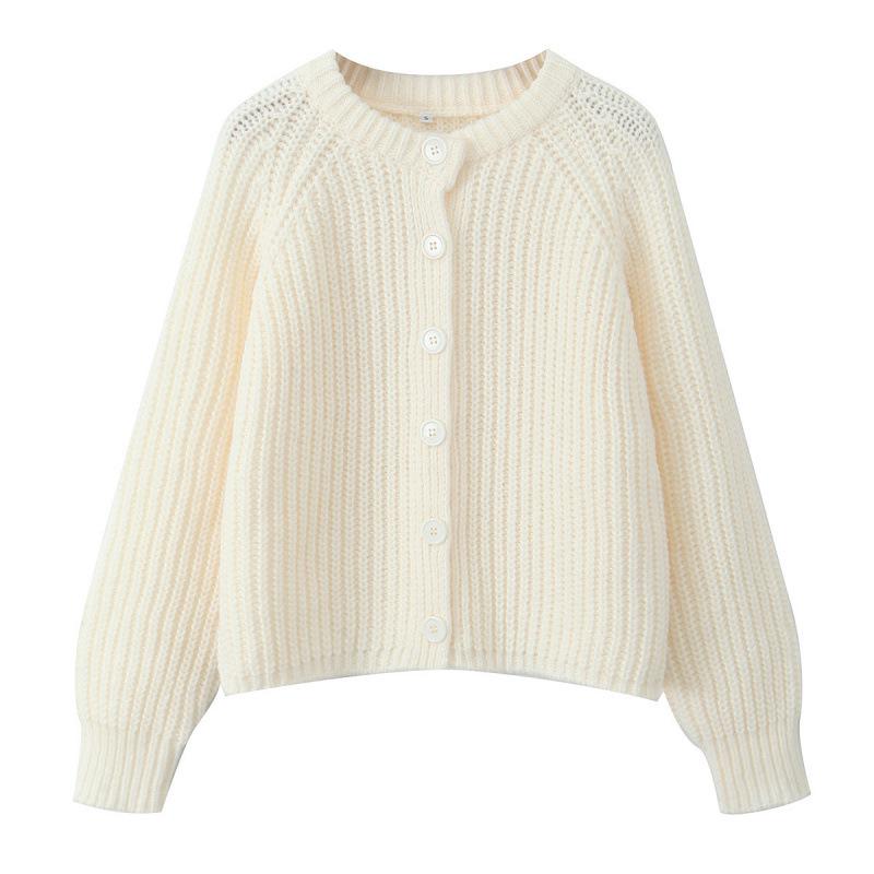 2025 Autumn Women's Long Sleeve Knit Cardigan Sweater Top - European & American Style