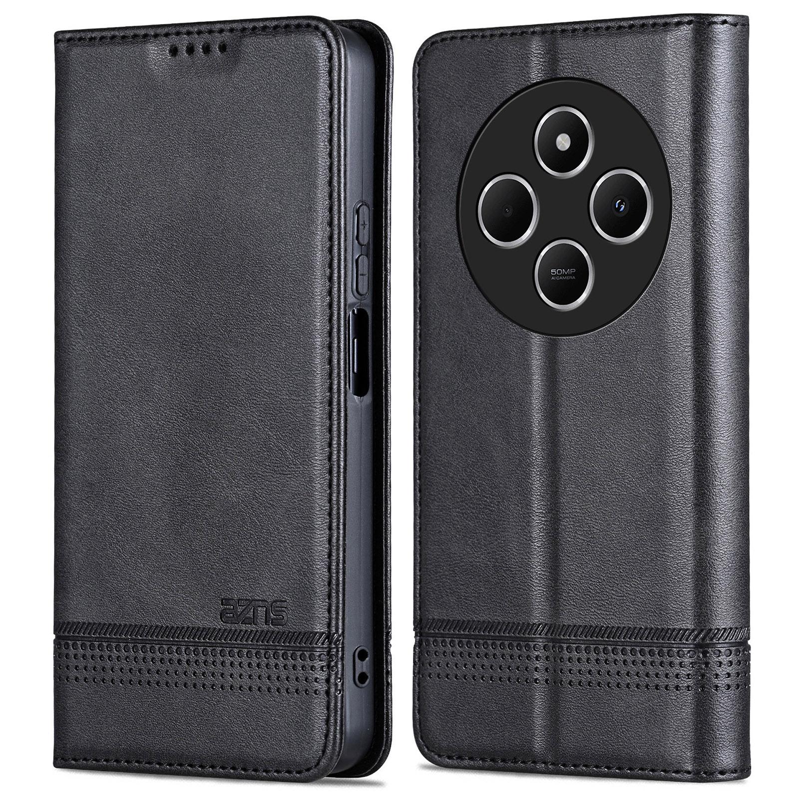 AZNS For Xiaomi Poco C75 4G/Redmi 14R 5G/14C 4G Case Cowhide Texture PU Leather Wallet Phone Cover A