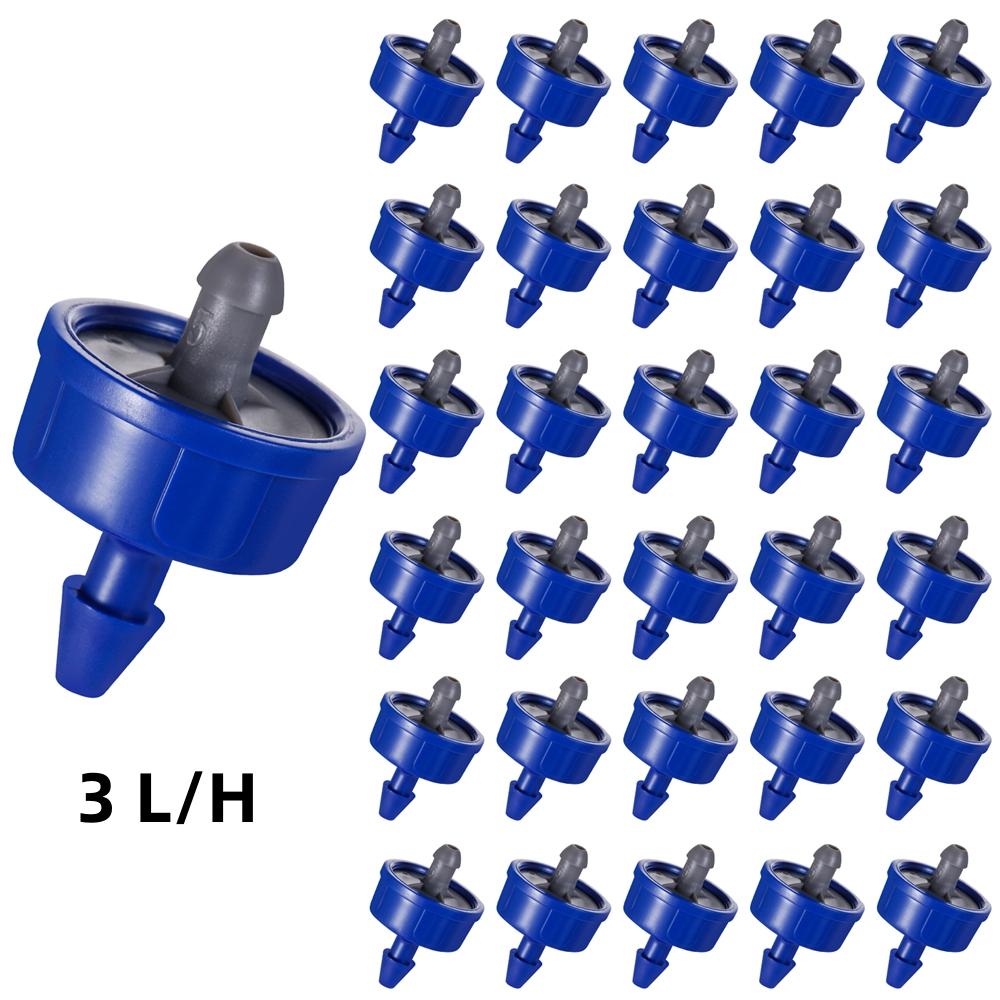 200Pcs Pressure Compensated Drippers 1/2/3/4/8/12/16 L/H Garden Drip Compensation Emitters Irrigation Steady Flow Regulators