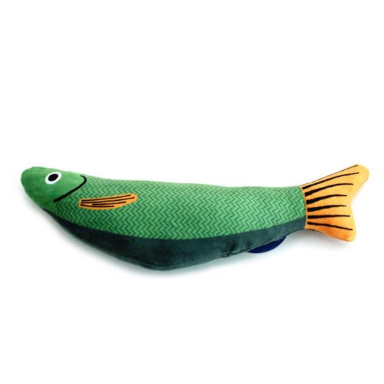 Yousheng Cat Toy Imitation Fish Design Built-in Catnip Kitten Teething Aid Bite-resistant Teeth Grinder Scratch-Resistant Pet
