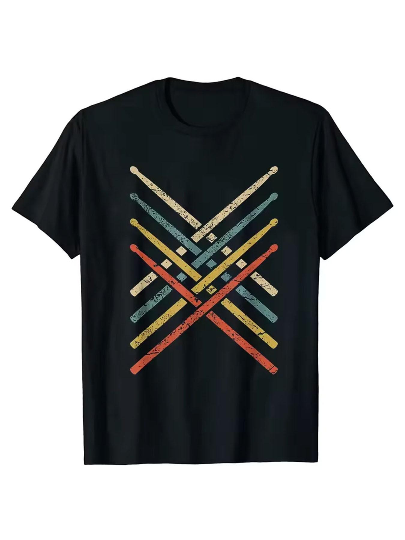 

Drummer Retro Vintage Evolution Of Unisex Drumsticks Drumset Drum Set T Shirt Harajuku Cotton I Destroy Silence Drumming T-shirts 4XL