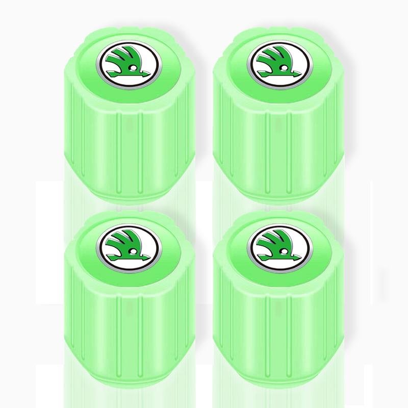 

Светящиеся колпачки вентилей шин автомобиля Флуоресцентные колпачки для шин колес мотоцикла для Skoda S Fabia 1 2 A4 A5 Octavia A7 RS Superb Rapid Yeti Karoq Vision 4pcs