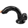 Schwarzer tragbarer realistischer Dildo Praktischer realistischer Penis Sichere Verwendung Realistisches Penisspielzeug PVC Wasserdichtes Saugnapf-Dildospielzeug