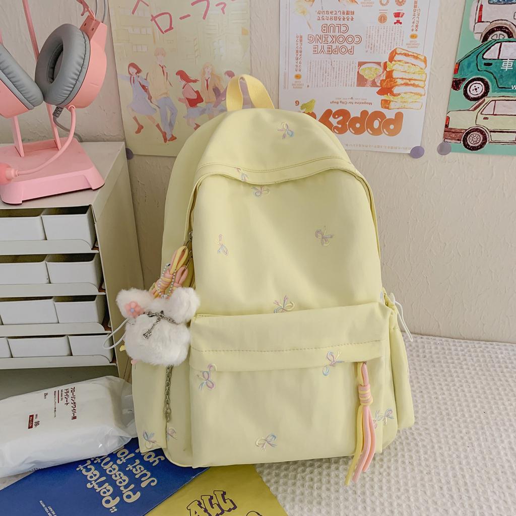Schoolbag New High-value Small Fresh Cute Soft Girl Bow Travel Backpack Japanese Ins Sweet Student Backpack