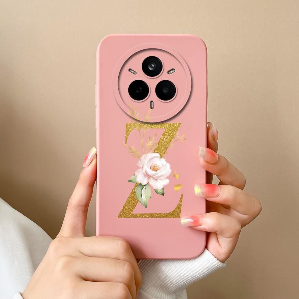 For Realme 14 Pro Plus Case Simple Letters Cover Soft Premium Liquid Silicone Funda Anti Drop Full Protection Phone Back Housing