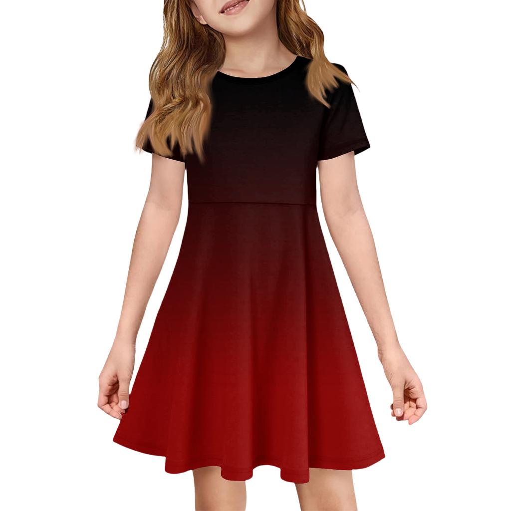 Mädchen Sommerkleid Farbe & Muster Kurzarmkleid Mit Tasche Freizeitkleid Kurze Ärmel Partykleid Ostertag