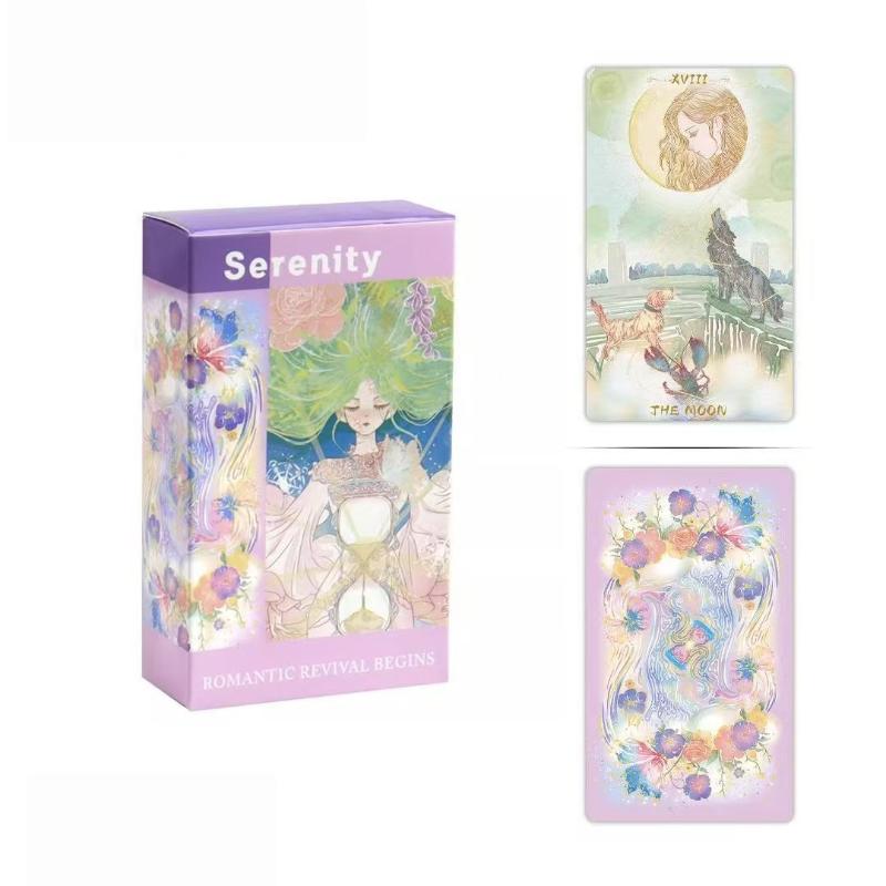 78 Sheets Warm Dreamy Anime-Style Tarot Cards 10.3X6Cm Serenity Tarot Deck Based On Rider System