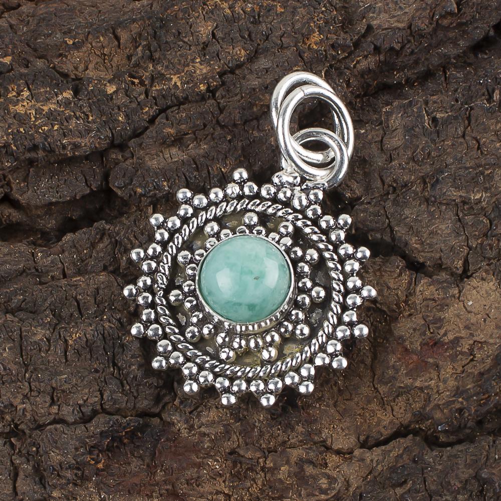 Amazonite Gemstone 925 Solid Sterling Silver Handmade Jewelry Pendant