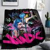 1PC Jinx Print Flannel Blanket, High quality All Seasons, Home Decor, Warmth and Comfort, Perfect for Christmas Gifts