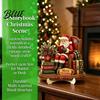 Indoor Outdoor Christmas Sign Wooden Table Sign 2D Flat Santa Claus/Snowman Reading Desktop Ornament Decorative Signage with Stand Holiday Tabletop
