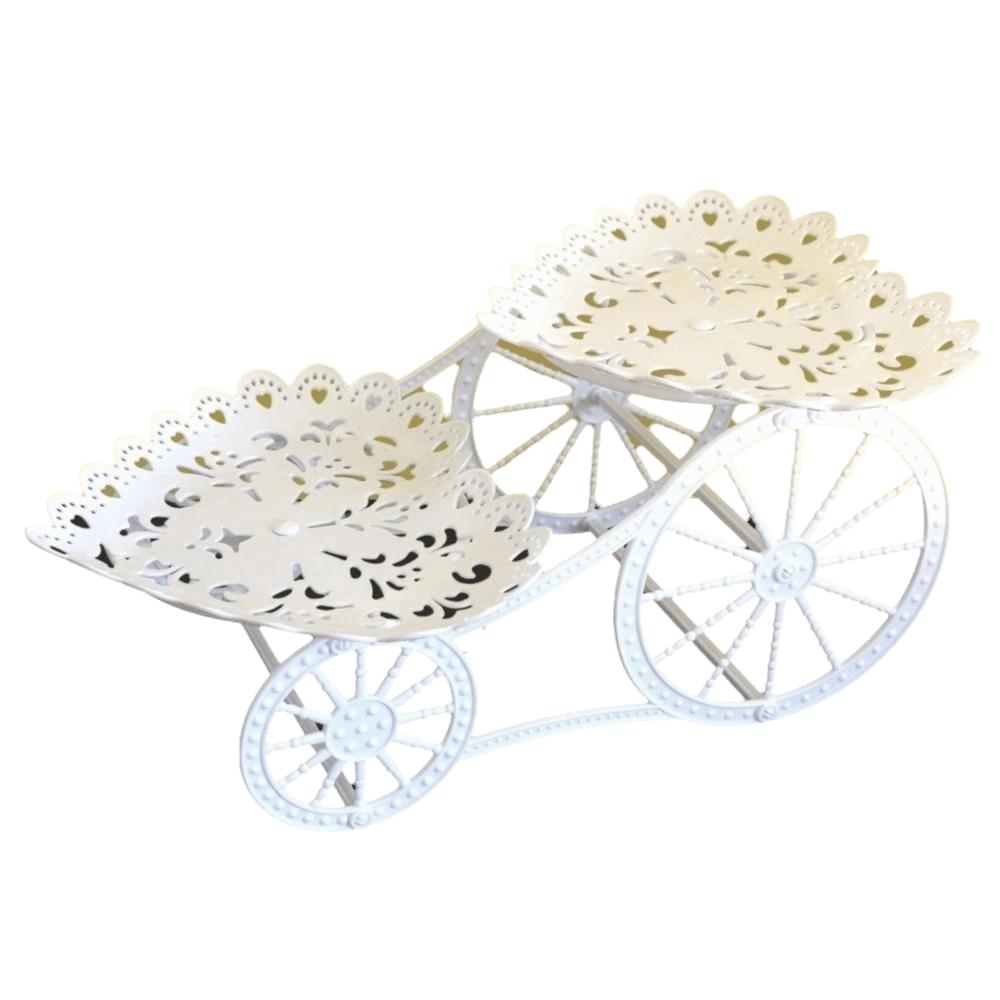 

Multi-Tiered Cake Stand White Plastic Display Rack Fashion Fruit Plate Afternoon Tea Style E