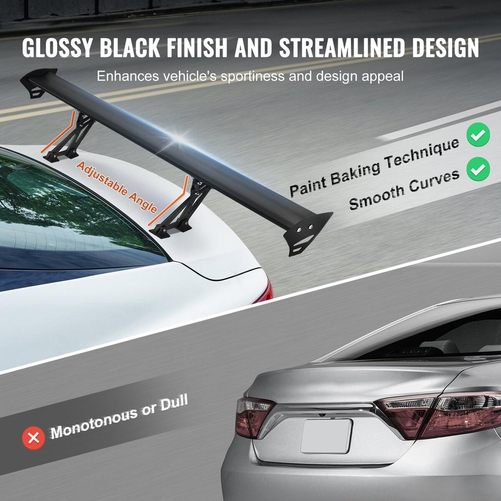 Universal Rear Spoiler GT Style Adjustable Trunk Wing Car Racing 43.3''