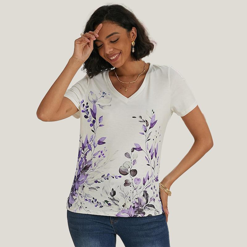 

Женская синяя весенняя футболка с v-образным вырезом и короткими рукавами, свободная футболка, повседневная рубашка 8XL