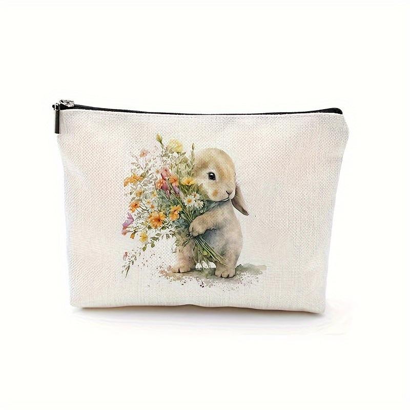 Easter, Rabbit Pattern, Carry on Luggage Bag, Zippered Storage Bag, Cosmetic Storage Bag, Makeup Bag