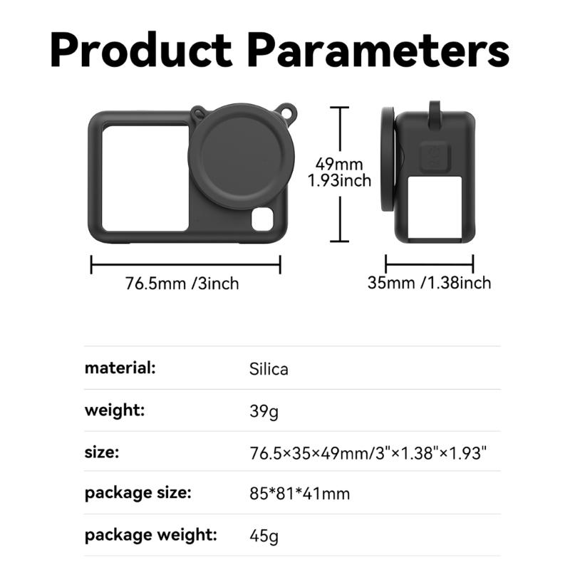 Silicone Shielding Cover and Lens Protector for ACTION 6 Camera Effortless Strong Construction for Travel